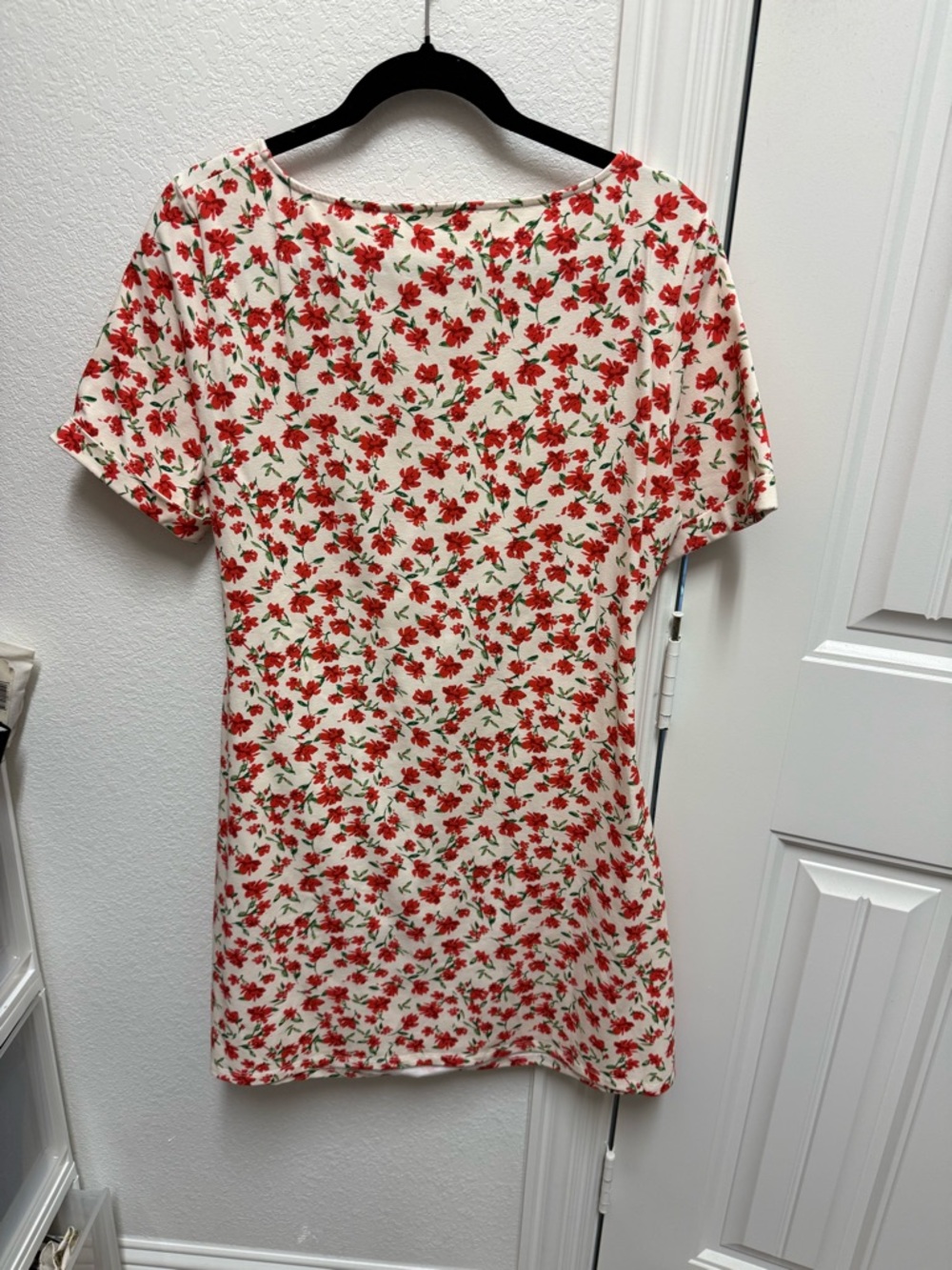Sezane Short Pippa Dress in Coral Flowers - Picture 2 of 4